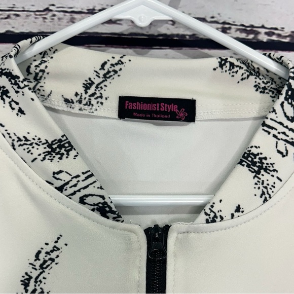 Cream and Black Women's Track Suit - Picture 3 of 6